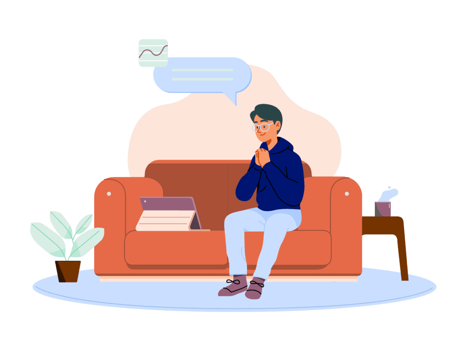 Illustration of person on a couch